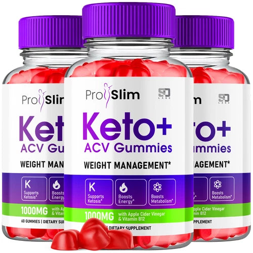 (3 Pack) Proslim Keto ACV, Pro Slim Keto Gummies Weight Loss (180 Gummies)