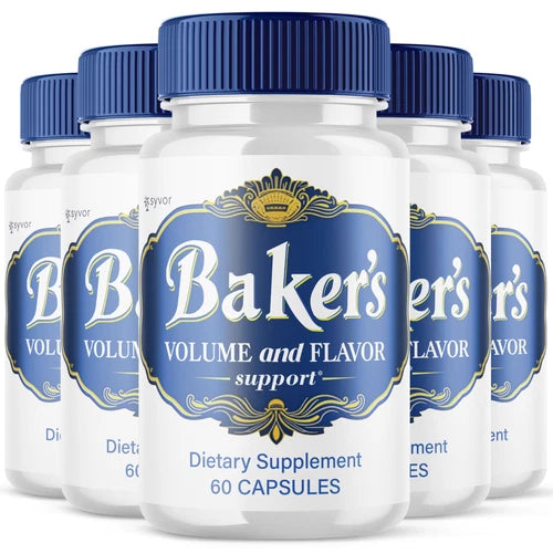 (5 Pack) Bakers Volume and Flavor Pills for Men Advanced Formula 300 Capsules