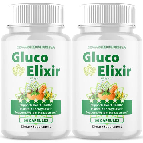 (2 Pack) Gluco Elixir Blood Advanced Support Glycogen Supplement 120 Capsules