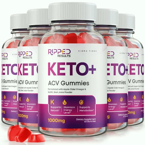 (5 Pack) Ripped Results Keto + ACV Gummies for Weight Loss & Appetite Control