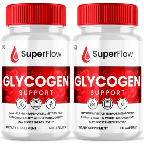 (2 Pack) Super Flow Glycogen, Blood Sugar Health Support Formula, 120 Capsules