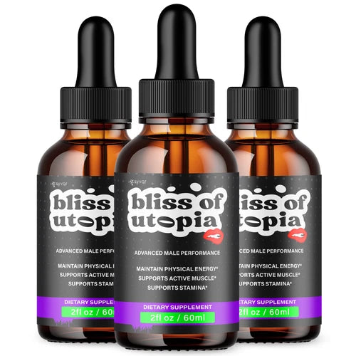 (3 Pack) Bliss of Utopia Male Support Drops Advanced Vitamin Supplement 90 Serve