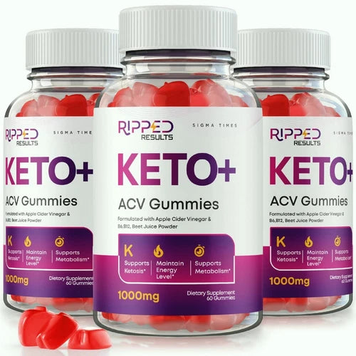 (3 Pack) Ripped Results Keto + ACV Gummies for Weight Loss & Appetite Control