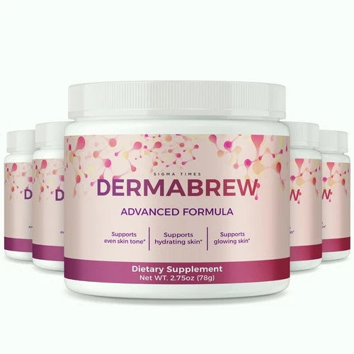 (5 Pack) DermaBrew Powder – Premium Derma Brew for Skin Hydration & Glow