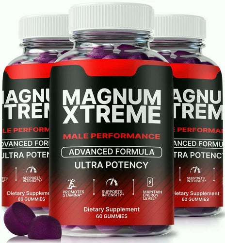 (3 Pack) Magnum Xtreme Gummies for Men ed, Male Support Gummy for Energy