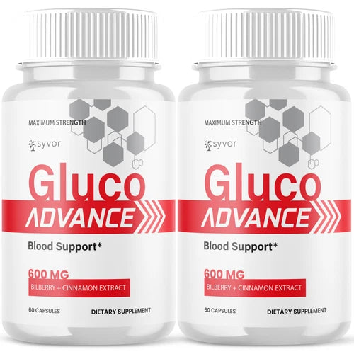 (2 Pack) Gluco Advance Blood Balance Advanced Support Glycogen Vitamin 120 Caps