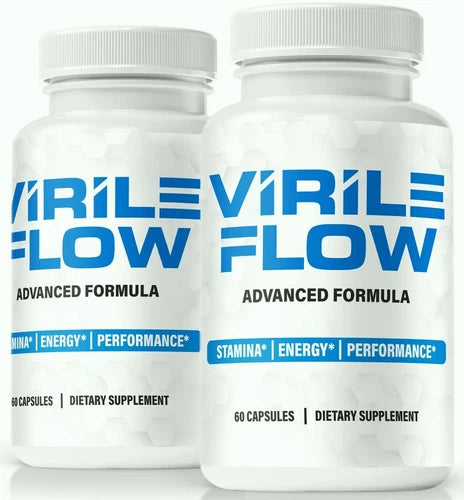 (2 Pack) Virile Flow for Men Pills, Performance Booster, Virility Formula
