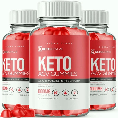 (3 Pack) Keto Crave ACV Gummies to Repress Appetite Cravings & Boost Fat Burning