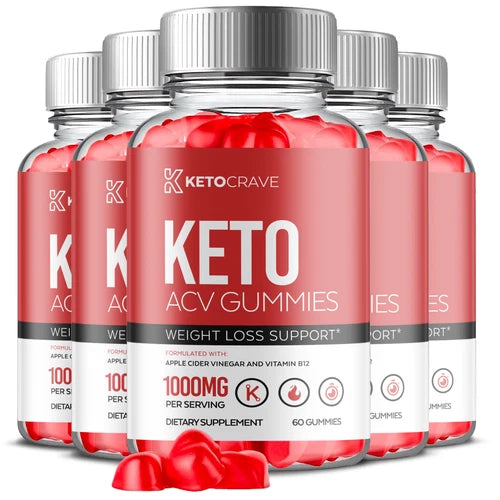 (5 Pack) Keto Crave, Ketocrave ACV Gummies Weight Loss Fat Burning (300 Gummies)