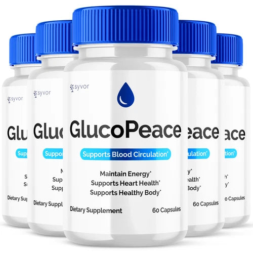 (5 Pack) GlucoPeace Blood Support Gluco Peace Glycogen Supplement 300 Capsules