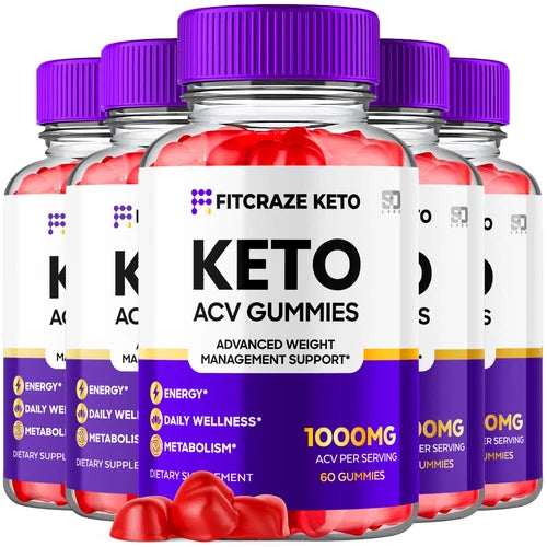 Fitcraze Keto ACV Gummies 1000MG Advanced Weight Management Support (5 Pack)