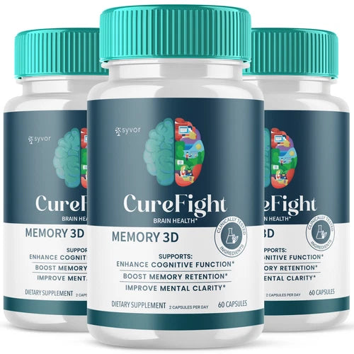 (3 Pack) CureFight Nootropic All Natural Formula Brain Supplement 180 Capsules