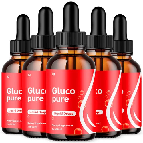 Gluco Pure Blood Drops - Support Blood Health & Balanced Lifestyle - 5 Pack