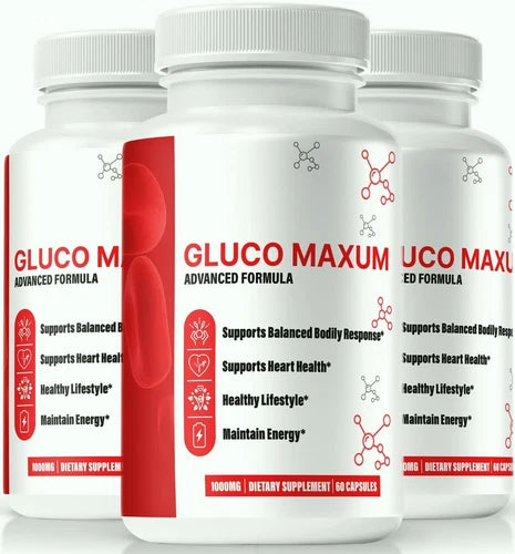 (3 Pack) Gluco Maxum Pills, Gluco Maxum for Healthy Blood Levels & Circulation