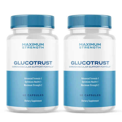(2 Pack) Glucotrust, Glucotrust Blood Sugar  Support Supplement (120 Capsules)