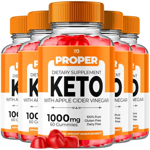 (5 Pack) Proper Keto Gummies, Proper ACV Keto+ Weight Loss (300 Gummies)