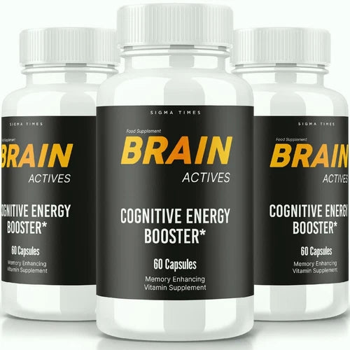 (3 Pack) Brain Actives Cognitive Brain Booster Pills for Advanced Memory & Focus