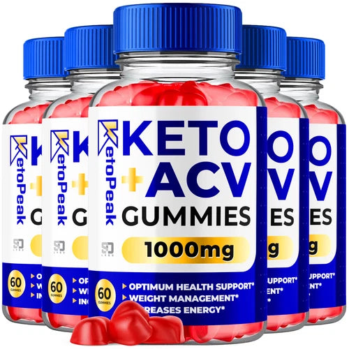 (5 Pack) Keto Peak Keto ACV, Ketopeak Keto Gummies Weight Loss (300 Gummies)