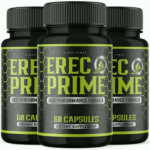(3 Pack) Erec Prime Supplement for Men Virility, Male Performance Pills