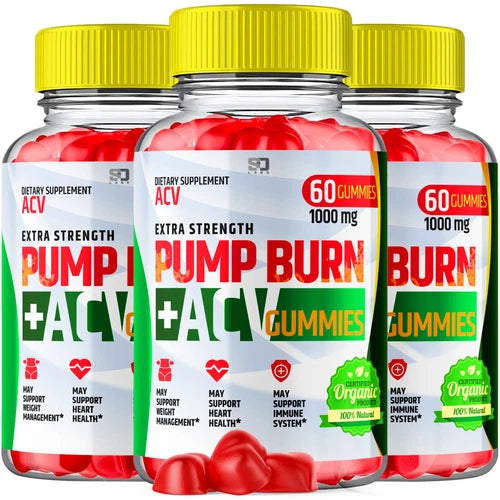 (3 Pack) Pump Burn Keto, Pump Burn Keto ACV Gummies Weight Loss  (180 Gummies)