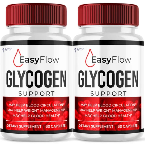 (2 Pack) Easy Flow Glycogen, Blood Sugar Health Support Formula, 120 Capsules