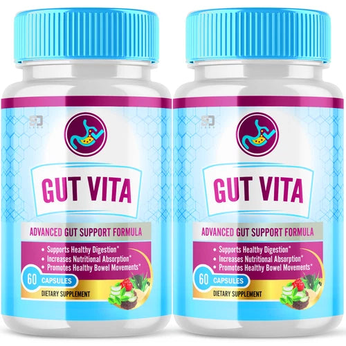 (2 Pack) Gut Vita, Gut Vita Digestion & Gut Health Probiotic (120 Capsules)