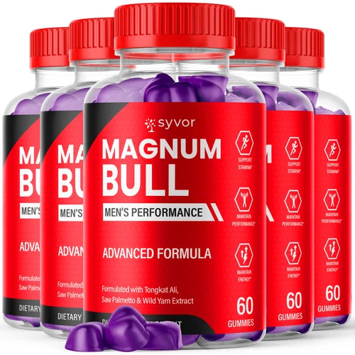(5 Pack) Magnum Bull Male Gummys Advanced Formula Vitamin Supplement 300 Gummies