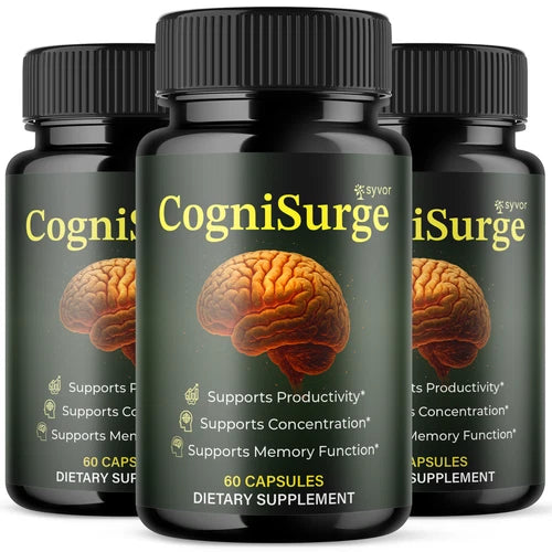 (3 Pack) CogniSurge Nootropic All Natural Formula Brain Supplement 180 Capsules