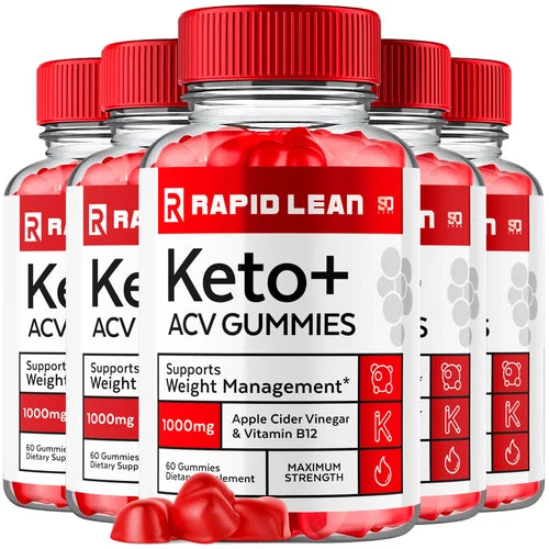 (5 Pack) Rapid Lean Keto ACV, Rapidlean Keto Gummies Weight Loss (300 Gummies)