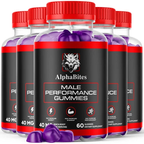 (5 Pack) Alpha Bites Male Gummies for Men Performance Alphabites (300 Gummies)