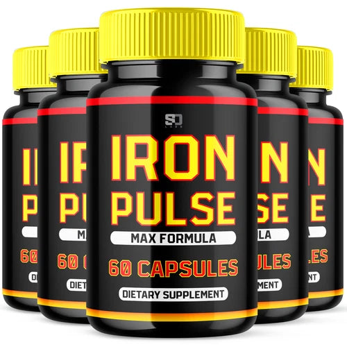 (5 Pack) Iron Pulse Pills - Enhances Energy, Vitality & Stamina - 300 Capsules