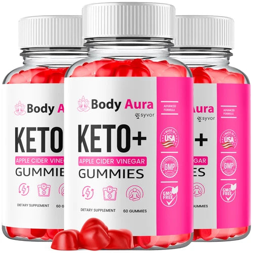 (3 Pack) Body Aura Keto ACV Gummys 1000MG Advanced Formula Vitamin 180 Gummies