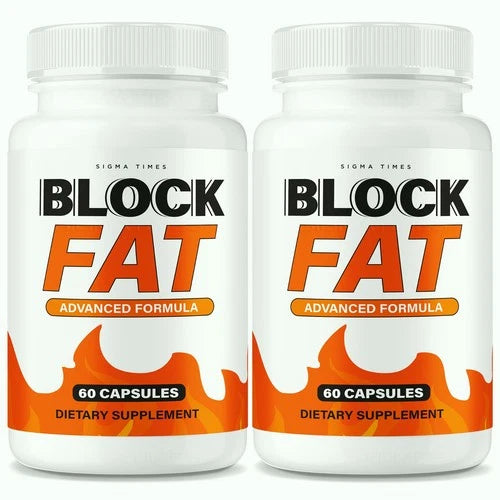 (2 Pack) Block Fat Capsules,  BlockFat Fat-Burning Formula for Weight Loss