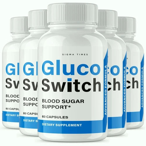 (5 Pack) Gluco Switch Capsules - Blood Sugar Supplement Support