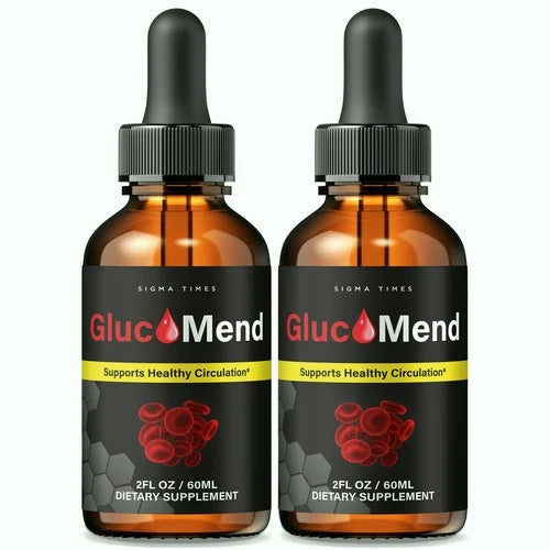(2 Pack) GlucoMend Blood Support - Gluco Mend Liquid Drops For Circulation