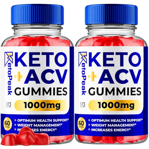 (2 Pack) Keto Peak Keto ACV, Ketopeak Keto Gummies Weight Loss (120 Gummies)