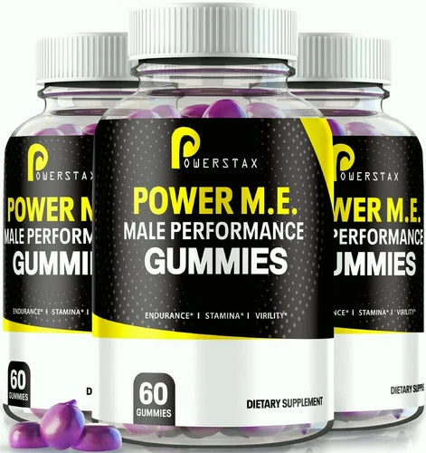 (3 Pack) PowerStax Power ME Gummies, Enhancement Gummy for Men to Boost Energy