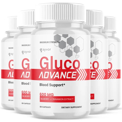 (5 Pack) Gluco Advance Blood Balance Advanced Support Glycogen Vitamin 300 Caps