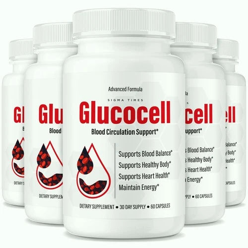 (5 Pack) Glucocell Capsules, Gluco Cell Advanced Blood Health Support Formula