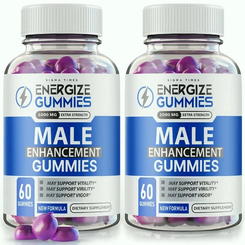 (2 Pack) Energize Male Gummies, Gummy for Men to Support Vitality and Virility