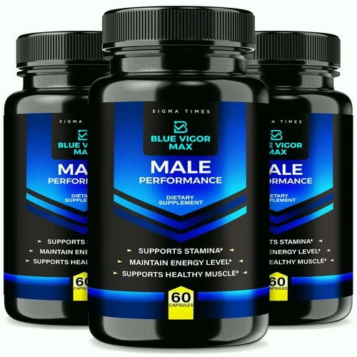 (3 Pack) Blue Vigor Max Pills for Men, Advanced Pills for Male Performance