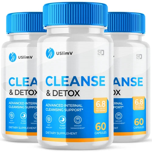 (3 Pack) USlimV Cleanse and Detox Advanced Cleansing Support Pill (180 Capsules)
