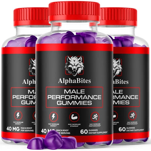 (3 Pack) Alpha Bites Male Gummies for Men Performance Alphabites (180 Gummies)