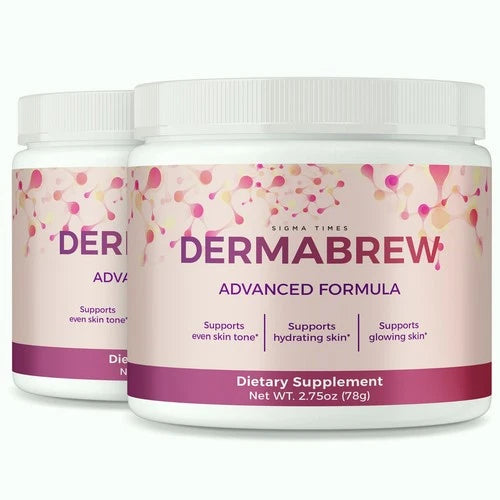 (2 Pack) DermaBrew Powder – Premium Derma Brew for Skin Hydration & Glow