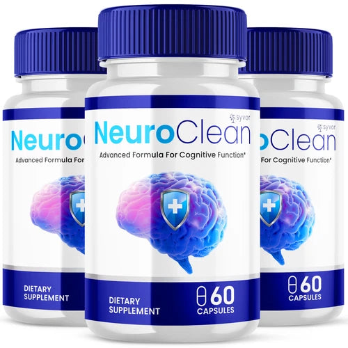 (3 Pack) Neuroclean Nootropic All Natural Formula Brain Supplement 180 Capsules