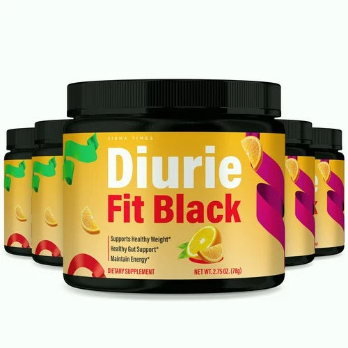 (5 Pack) Diurie Fit Black Powder - Original Formula for Natural Weight Loss