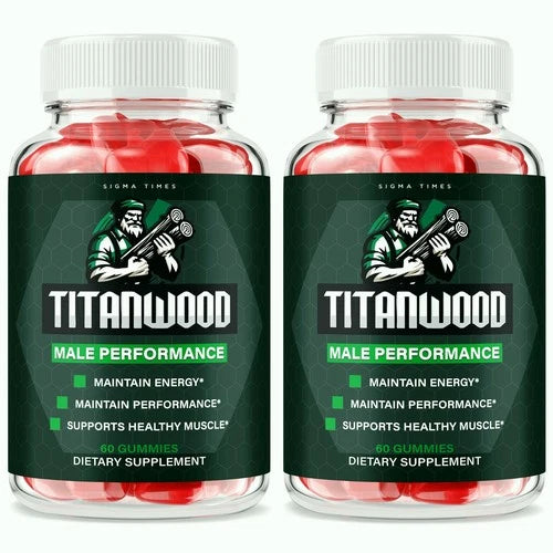 (2 Pack) Titan Wood Male Gummies, TitanWood Performance Gummy for Men