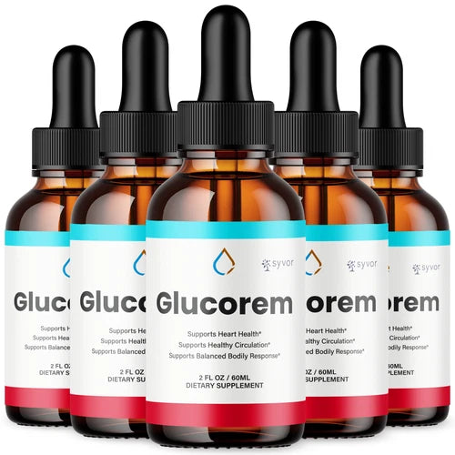 (5 Pack) Glucorem Blood Support Drops Advanced Vitamin Supplement 150 Servings