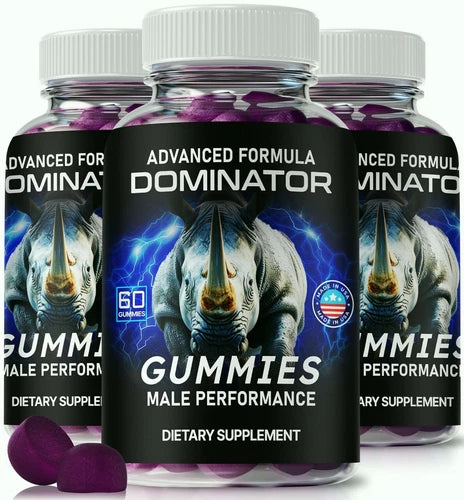 (3 Pack) Dominator Gummies, Enhancement for Men, Advanced Male Health Support