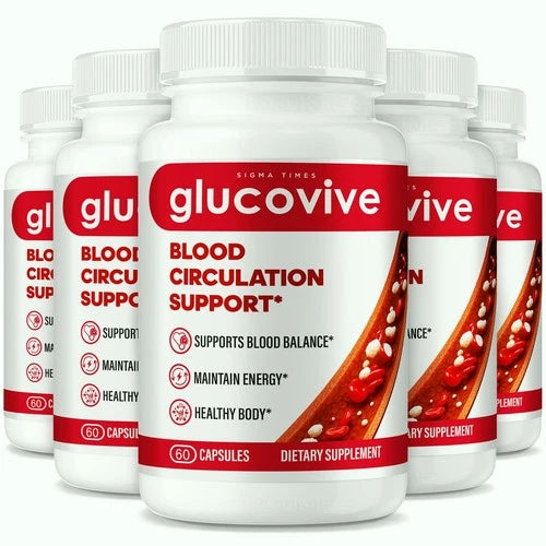(5 Pack) GlucoVive Capsules – Gluco Vive Blood Support Formula for Circulation